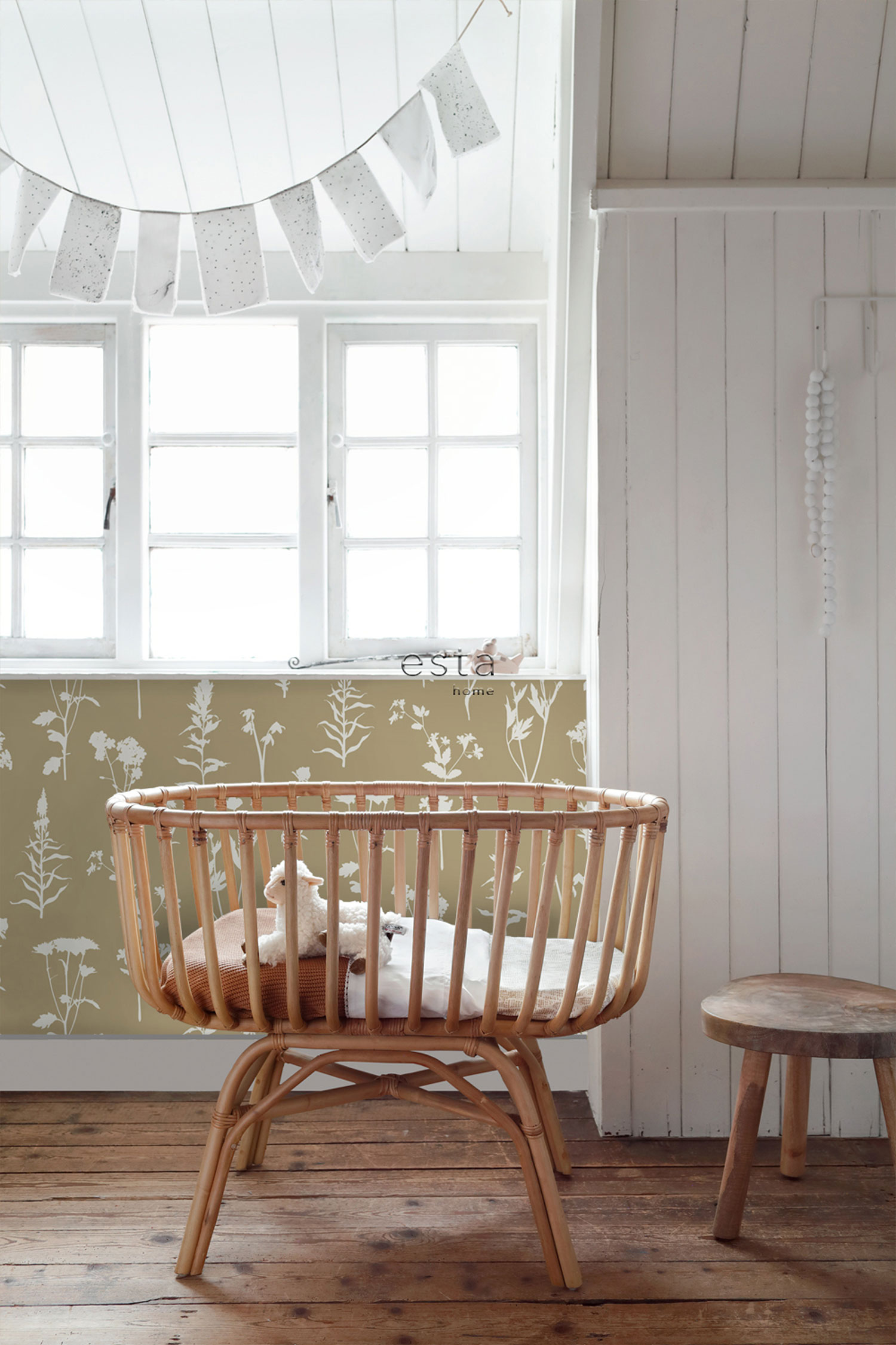 Hnědá vliesová tapeta na zeď, květiny, listy, 139483, Vintage Flowers, Esta Home