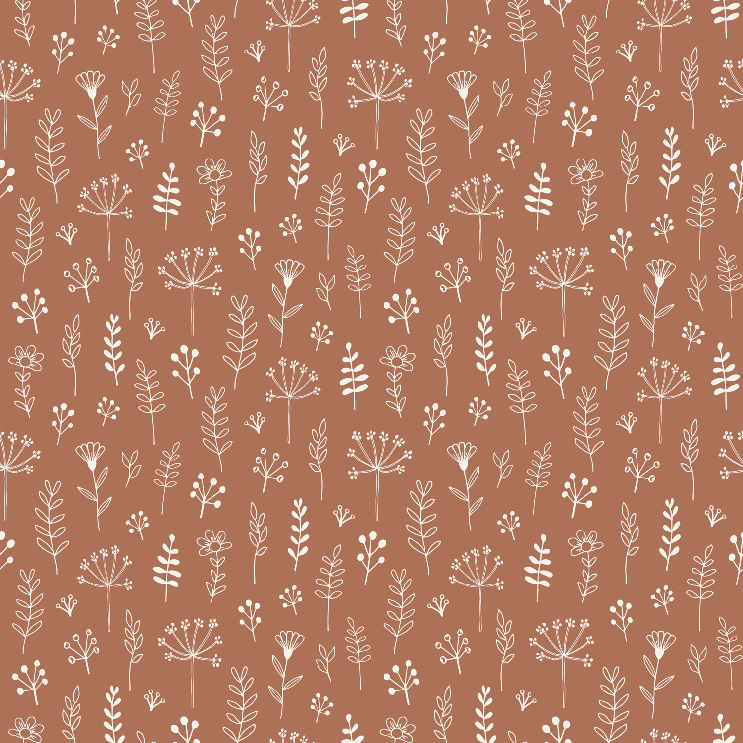 Hnědá vliesová tapeta s květinami a listy, 139325, To the Moon and Back, Esta Home