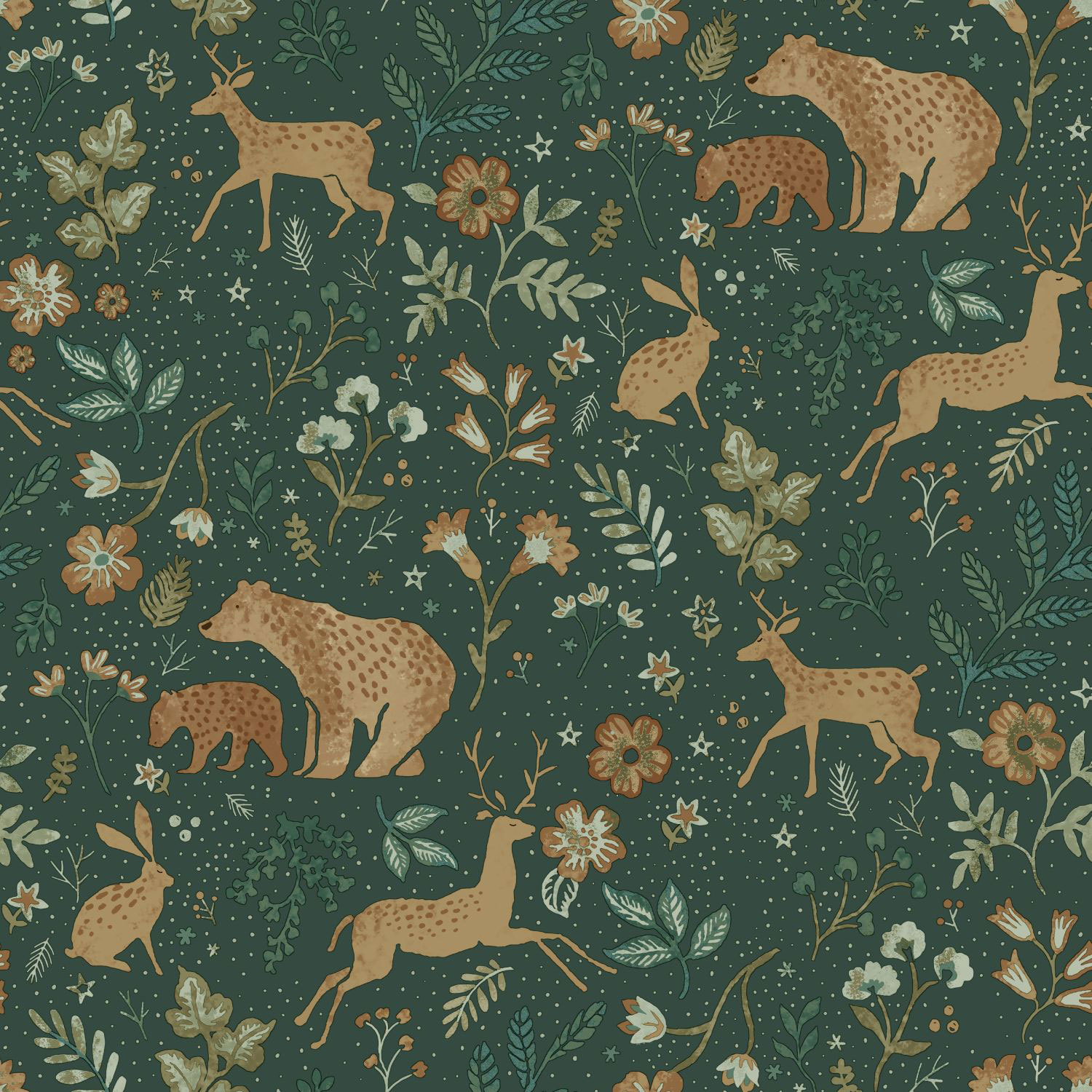 Zelená dětská vliesová tapeta se zvířátky, 139587, To the Moon and Back, Esta Home