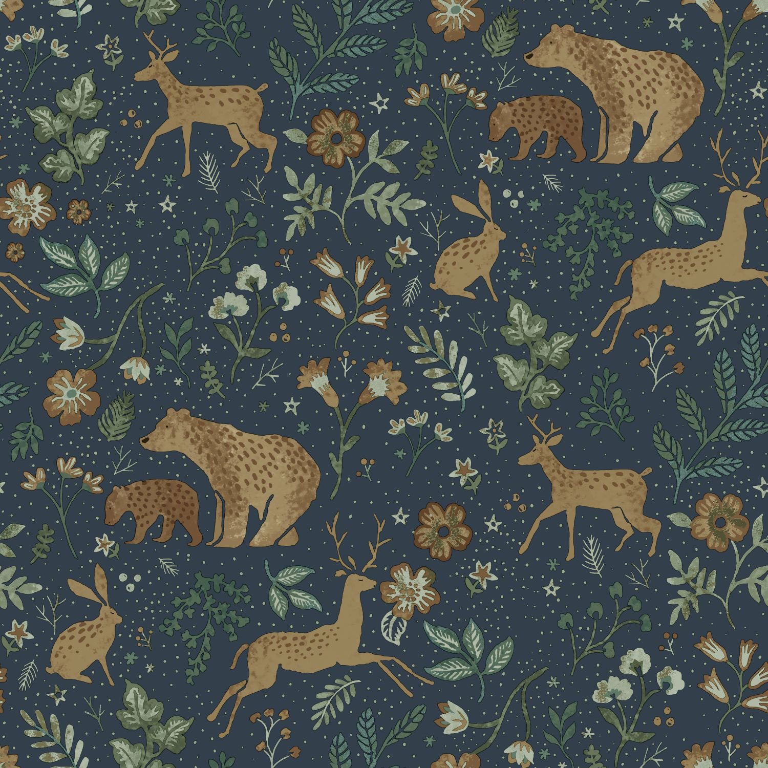 Modrá dětská vliesová tapeta se zvířátky, 139588, To the Moon and Back, Esta Home