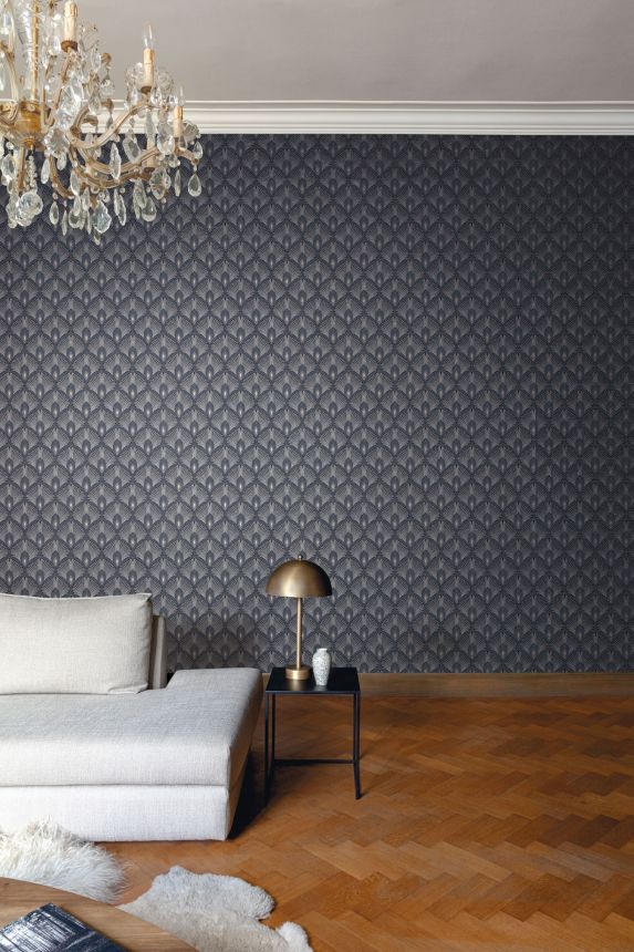 Modrá zámecká vliesová tapeta na zeď, OTH206, Othello, Zoom by Masureel