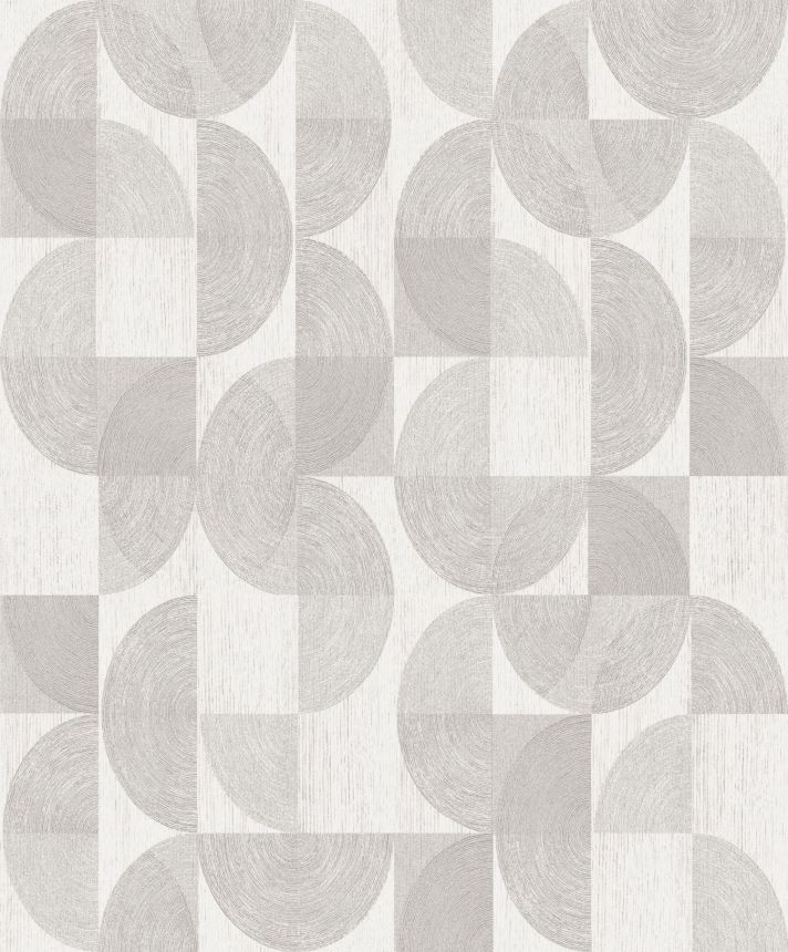 Šedo-stříbrná geometrická vliesová tapeta na zeď, SPI004, Spirit of Nature, Khroma by Masureel