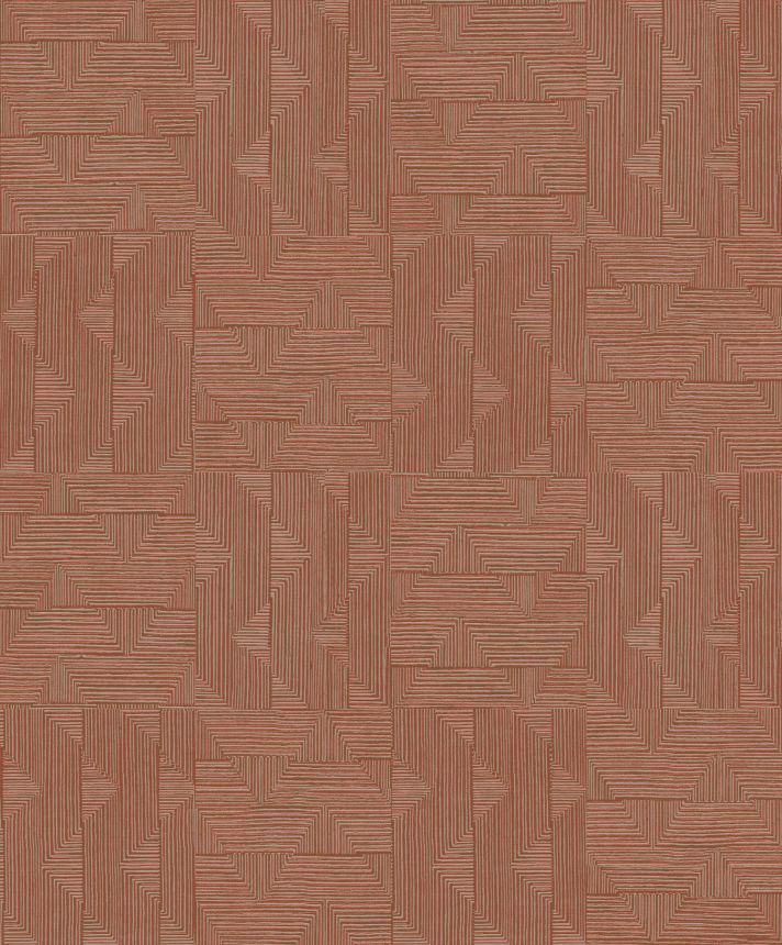 Vínová geometrická vliesová tapeta na zeď, SPI402, Spirit of Nature, Khroma by Masureel