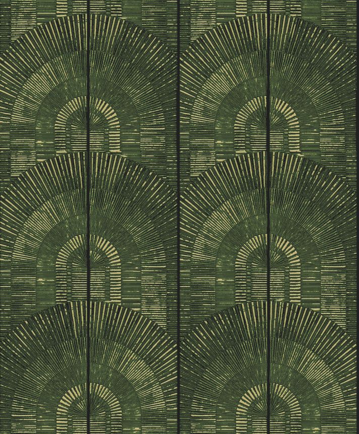 Luxusní zeleno-zlatá vliesová tapeta Art Deco, SPI803, Spirit of Nature, Khroma by Masureel