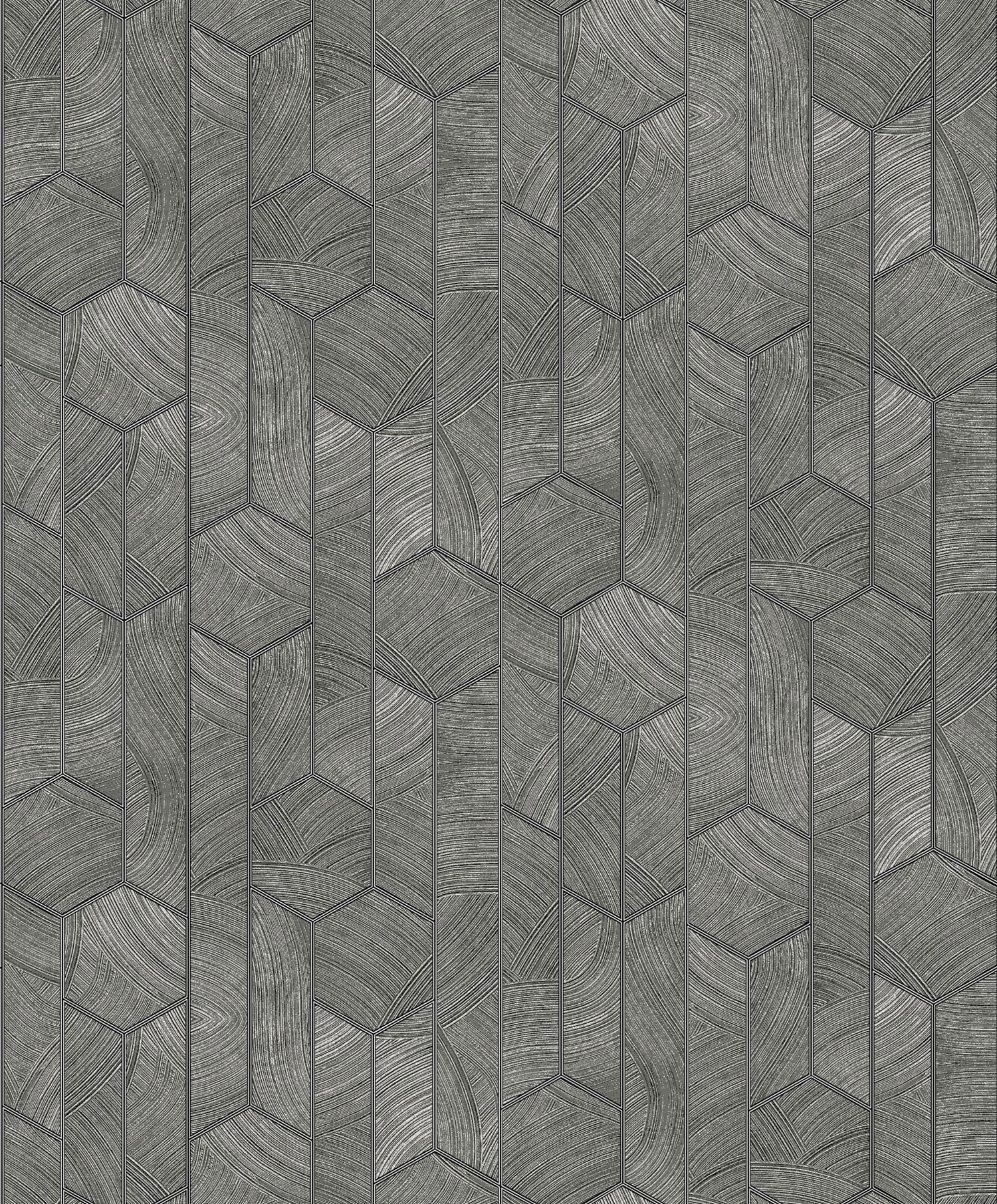 Černo-stříbrná geometrická vliesová tapeta na zeď, SUM101, Summer, Khroma by Masureel