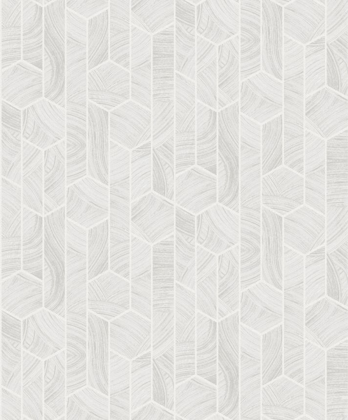 Šedo-bílá geometrická vliesová tapeta na zeď, SUM102, Summer, Khroma by Masureel