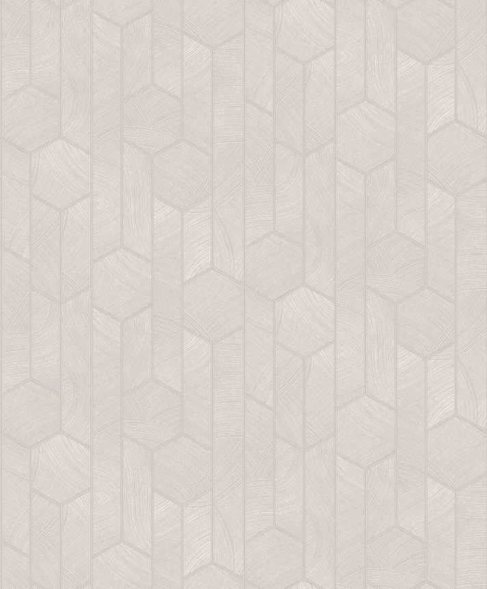 Šedo-stříbrná geometrická vliesová tapeta na zeď, SUM103, Summer, Khroma by Masureel