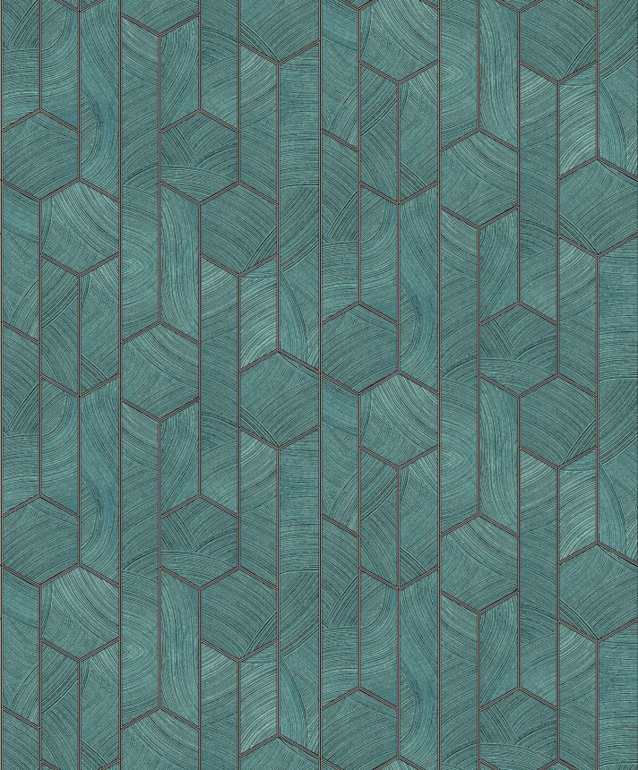 Zelená geometrická vliesová tapeta na zeď, SUM104, Summer, Khroma by Masureel