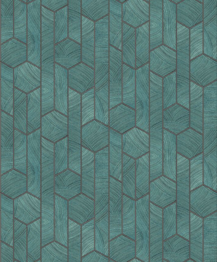Zelená geometrická vliesová tapeta na zeď, SUM104, Summer, Khroma by Masureel