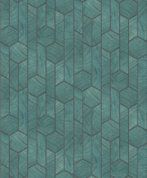 Zelená geometrická vliesová tapeta na zeď, SUM104, Summer, Khroma by Masureel