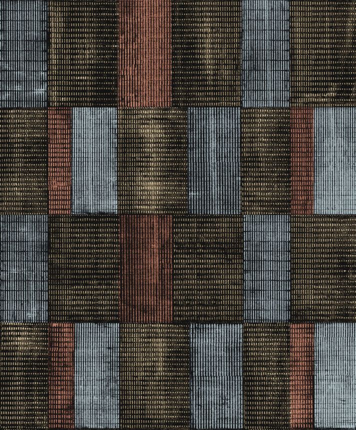 Modro-černá geometrická vliesová tapeta na zeď, SUM304, Summer, Khroma by Masureel