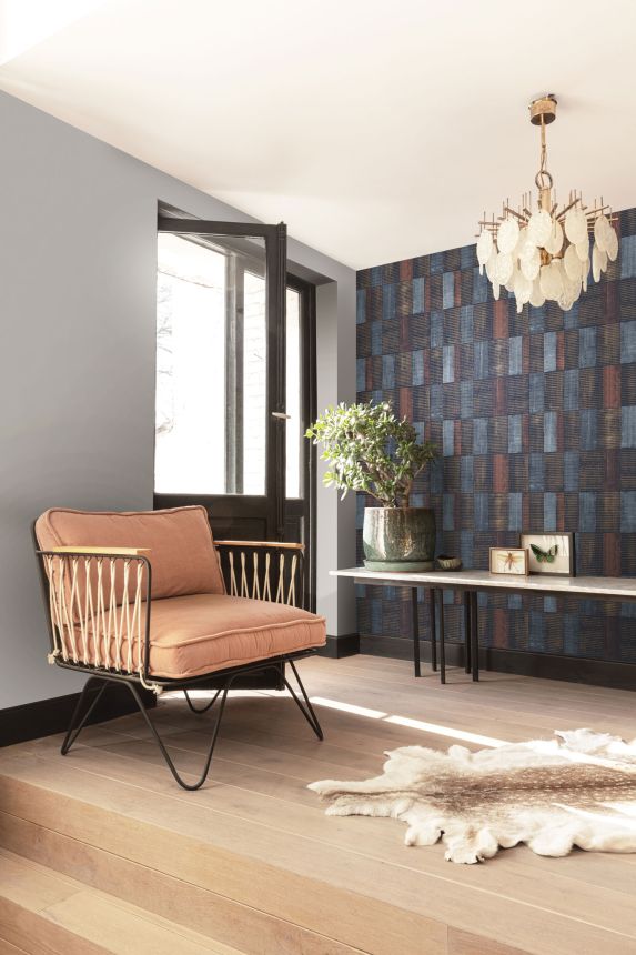 Geometrická vliesová tapeta na zeď, modro-černá, SUM304, Summer, The Texture Book, Khroma by Masureel