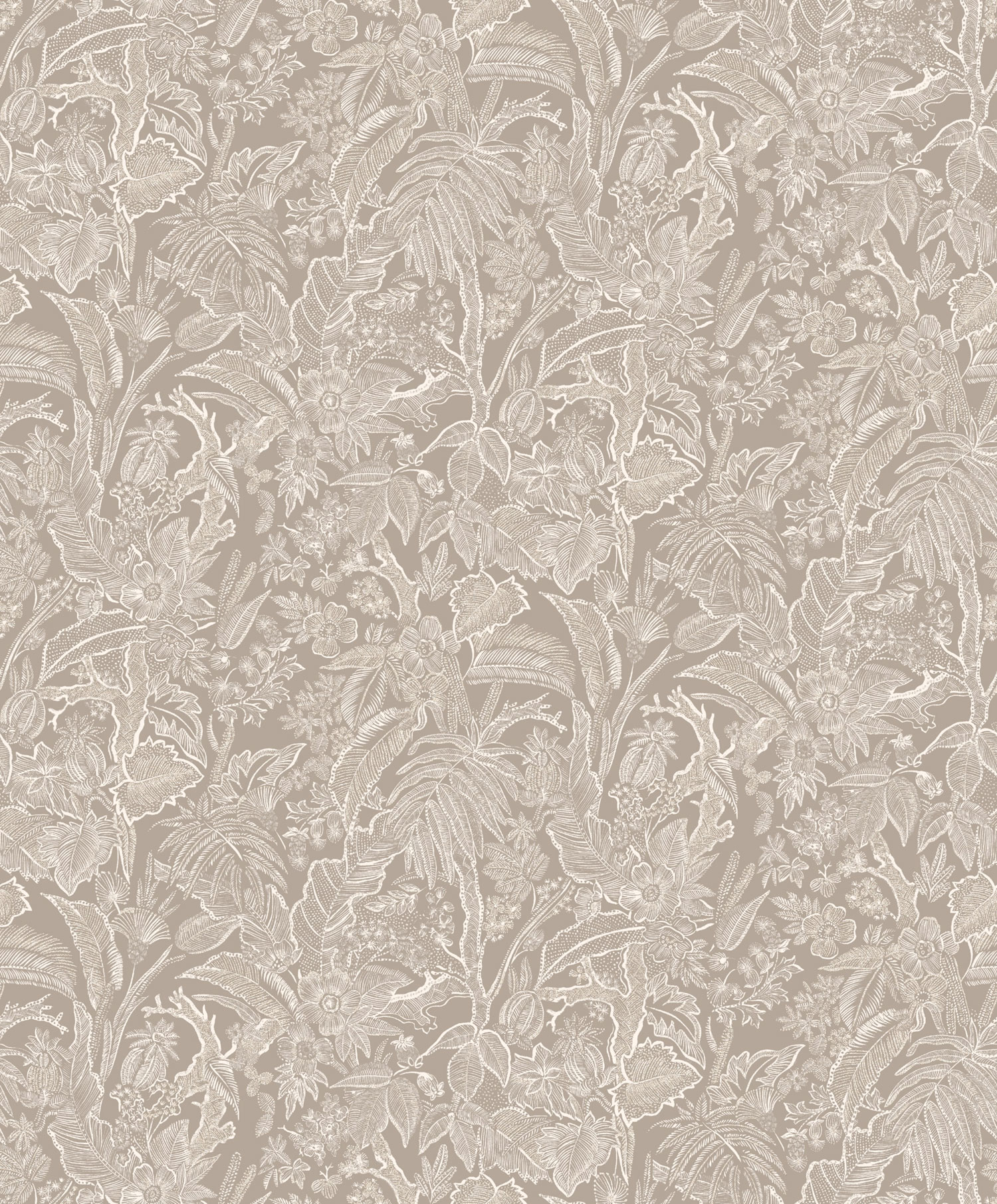 Béžová vliesová tapeta s květinami a listy, SUM504, Summer, Khroma by Masureel