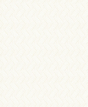 Bílo-zlatá geometrická vliesová tapeta na zeď, ZEN404, Zen, Zoom by Masureel