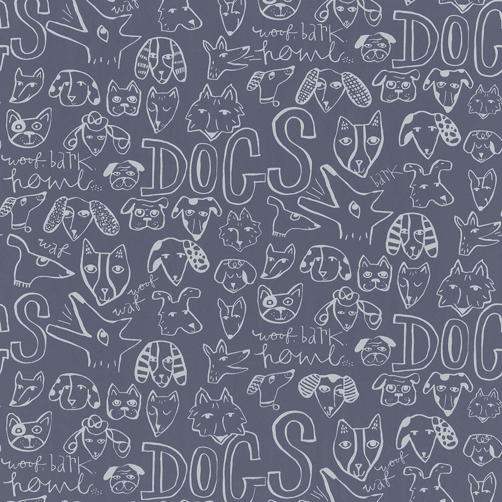 Modrá dětská vliesová tapeta s pejsky,  219253, Smalltalk, BN International