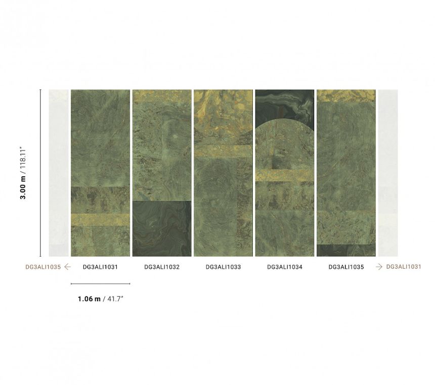 Zelená vliesová fototapeta Mramor, DG3ALI1031, Wall Designs III, Khroma by Masureel