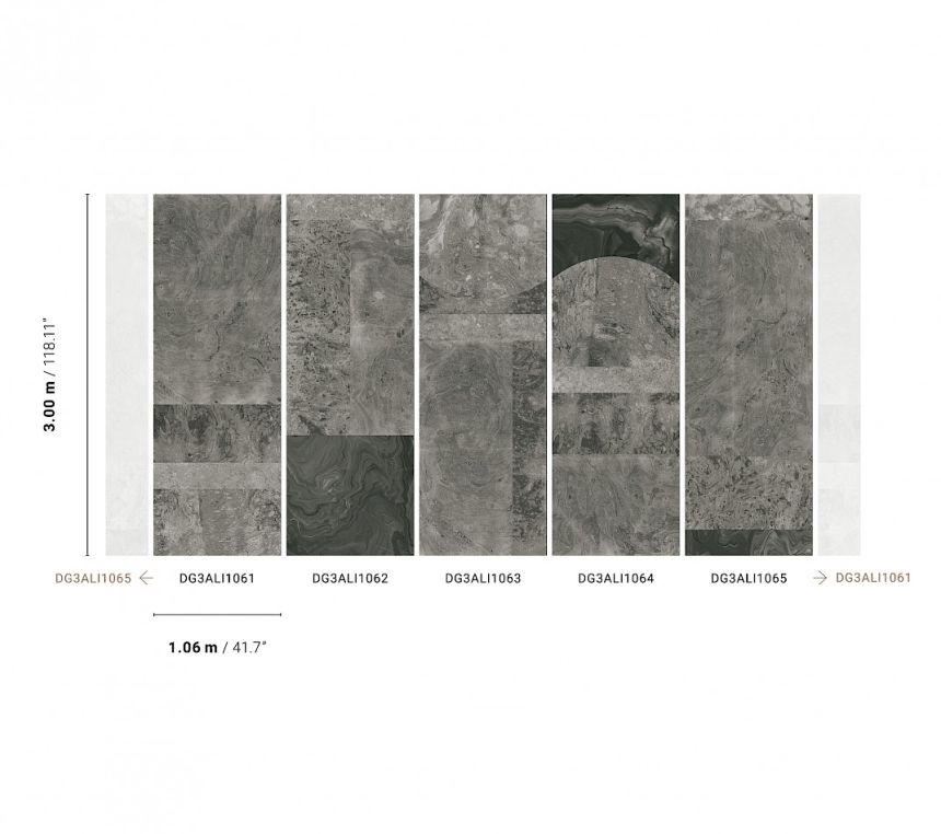 Vliesová fototapeta na zeď, šedý mramor, DG3ALI1062, Wall Designs III, Khroma by Masureel