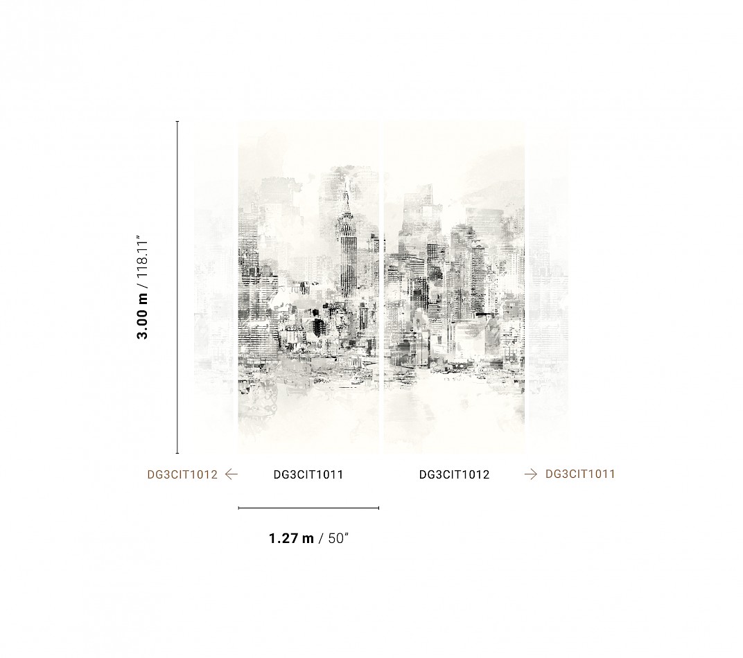 Šedá vliesová fototapeta na zeď, Město, DG3CIT1011, Wall Designs III, Khroma by Masureel