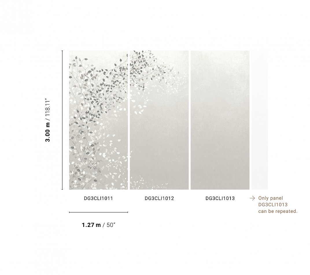 Vliesová fototapeta na zeď, Větvičky, listy, DG3CLI1012, Wall Designs III, Khroma by Masureel