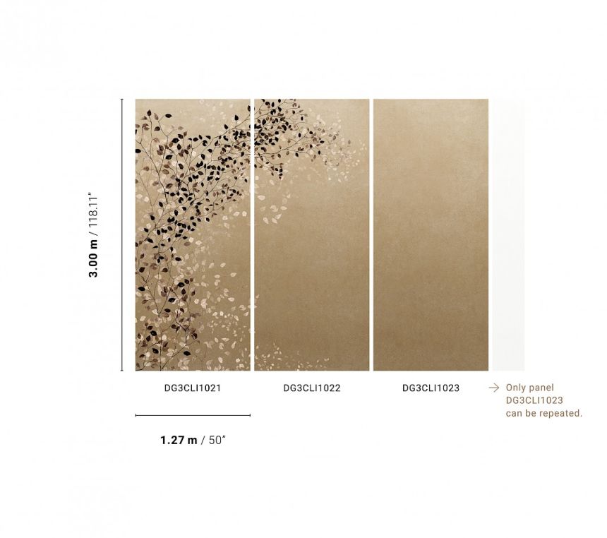 Vliesová fototapeta na zeď, Větvičky, listy, DG3CLI1022, Wall Designs III, Khroma by Masureel