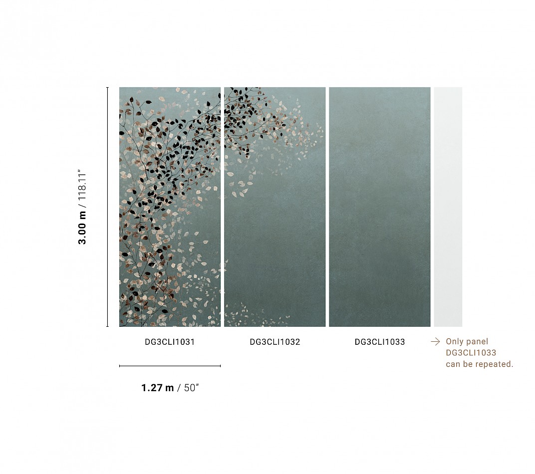 Vliesová fototapeta na zeď, Větvičky, listy, DG3CLI1031, Wall Designs III, Khroma by Masureel