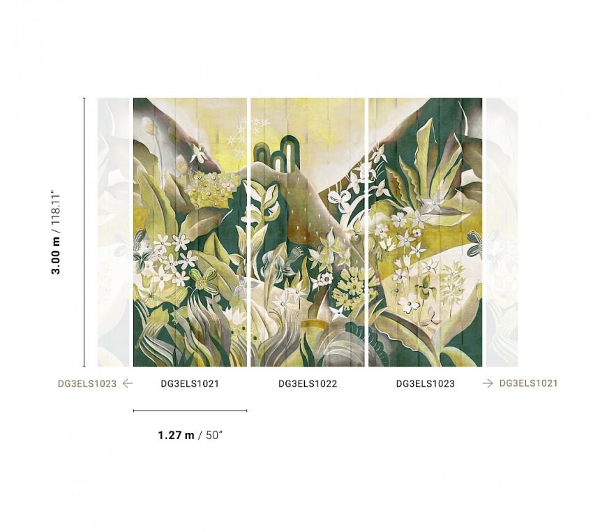 Vliesová fototapeta na zeď, Květiny, listy, DG3ELS1021, Wall Designs III, Khroma by Masureel