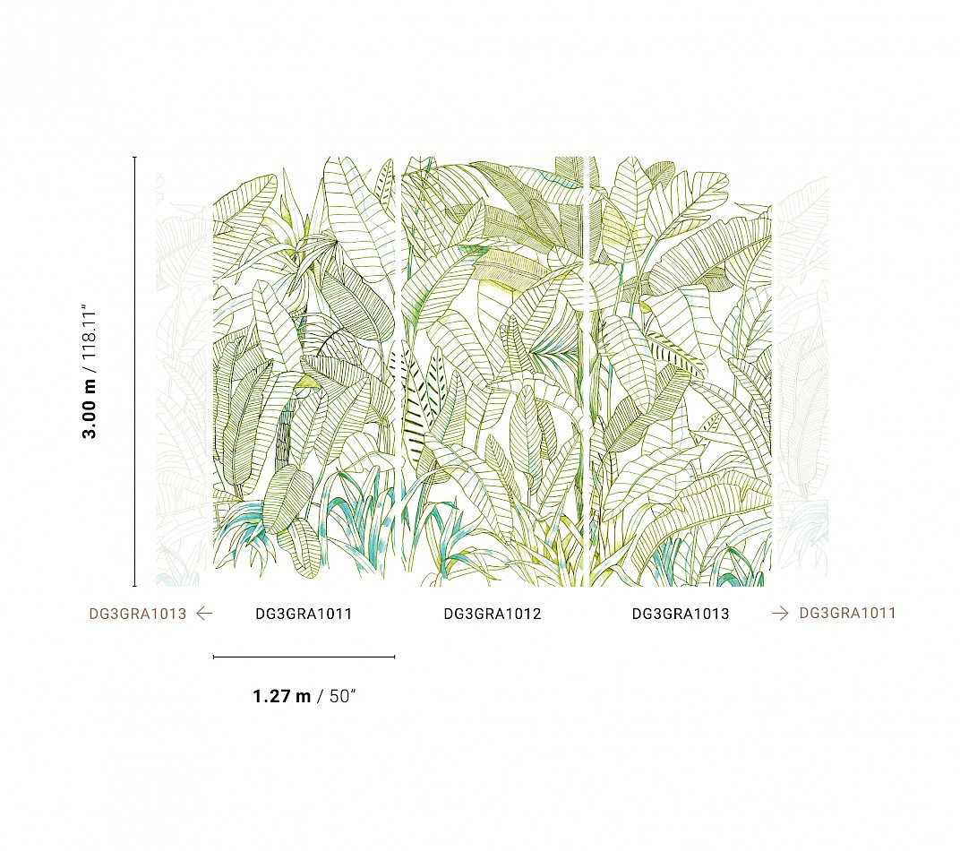 Zelená vliesová fototapeta na zeď, Listy, DG3GRA1013, Wall Designs III, Khroma by Masureel