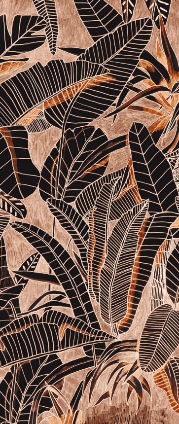 Hnědá vliesová fototapeta na zeď, Listy, DG3GRA1022, Wall Designs III, Khroma by Masureel