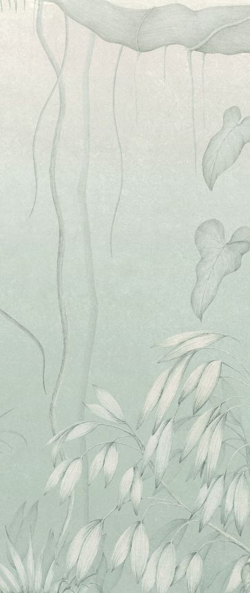 Šedo-modrá vliesová fototapeta na zeď, Listy, stromy, DG3MOE1021, Wall Designs III, Khroma by Masureel