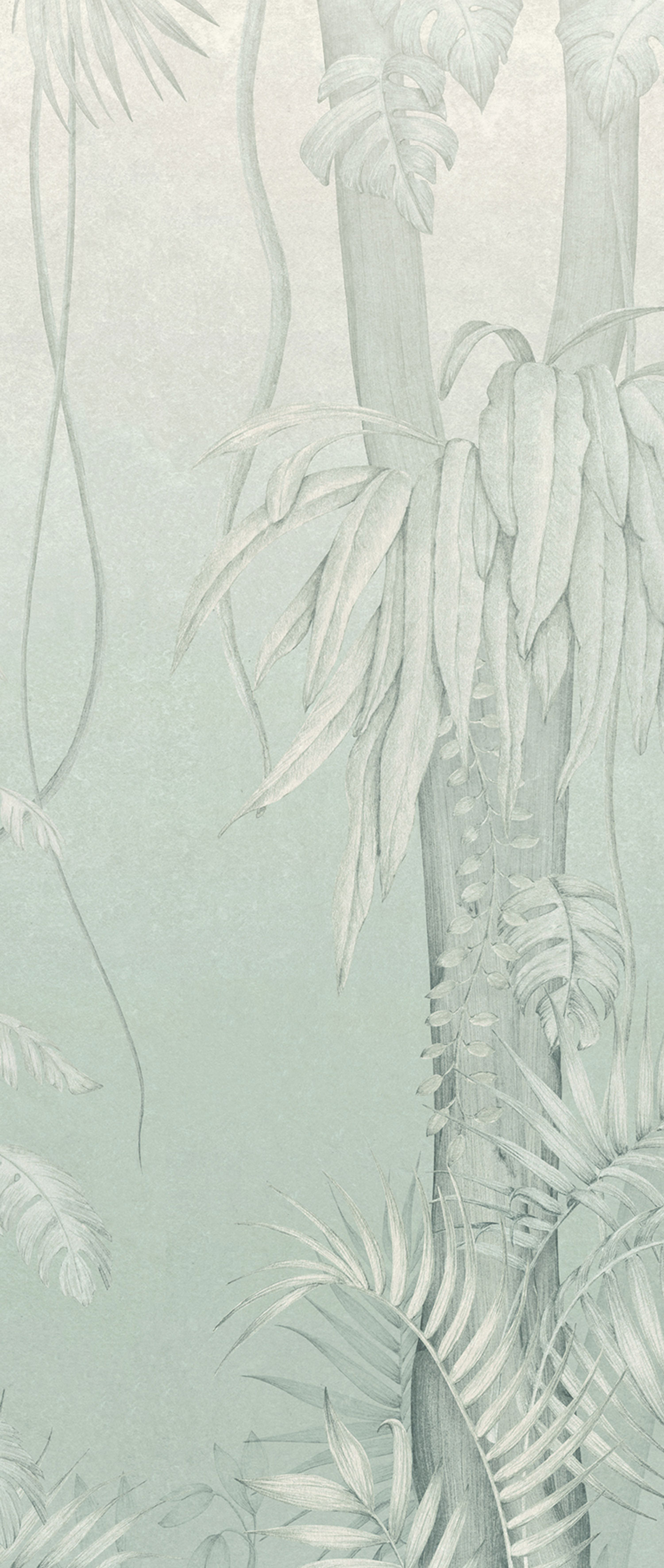 Šedo-modrá vliesová fototapeta na zeď, Listy, stromy, DG3MOE1023, Wall Designs III, Khroma by Masureel