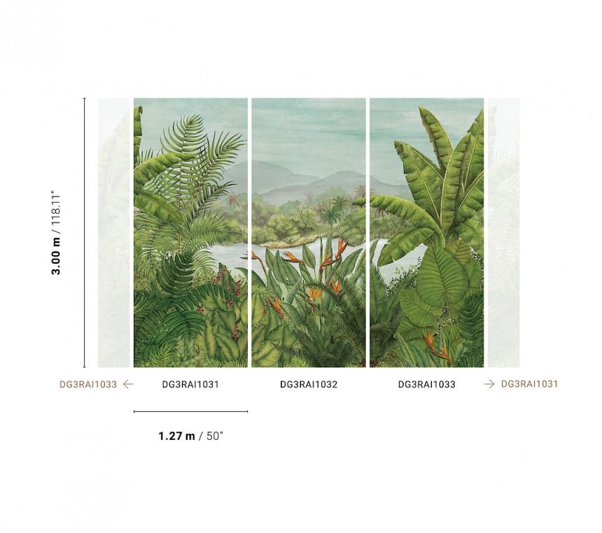 Vliesová fototapeta na zeď, Tropický les, palmy, DG3RAI1031, Wall Designs III, Khroma by Masureel