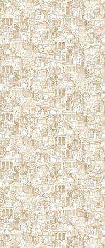 Béžová vliesová fototapeta na zeď, Historické domy, DG3ROM102, Wall Designs III, Khroma by Masureel