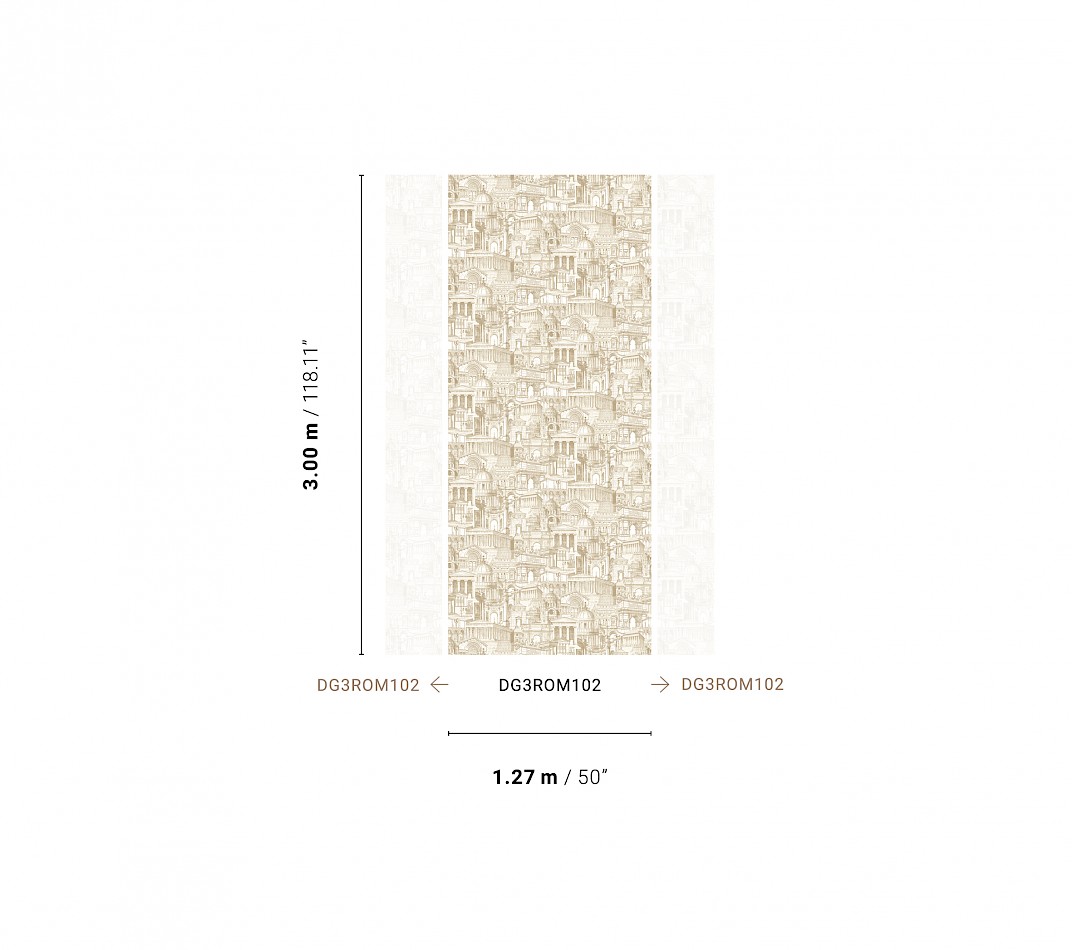 Béžová vliesová fototapeta na zeď, Historické domy, DG3ROM102, Wall Designs III, Khroma by Masureel