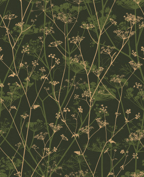 Zeleno-zlatá vliesová tapeta na zeď, luční trávy, 120385, Wiltshire Meadow, Clarissa Hulse