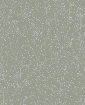 Zeleno-stříbrná vliesová tapeta na zeď, květiny, 120388, Wiltshire Meadow, Clarissa Hulse
