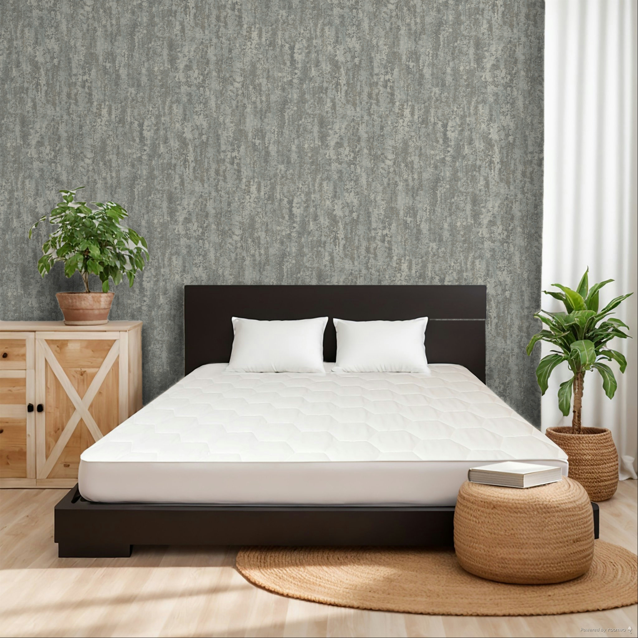 Hnědo-šedá vliesová tapeta na zeď, beton, štuk, A66903, Vavex 2025