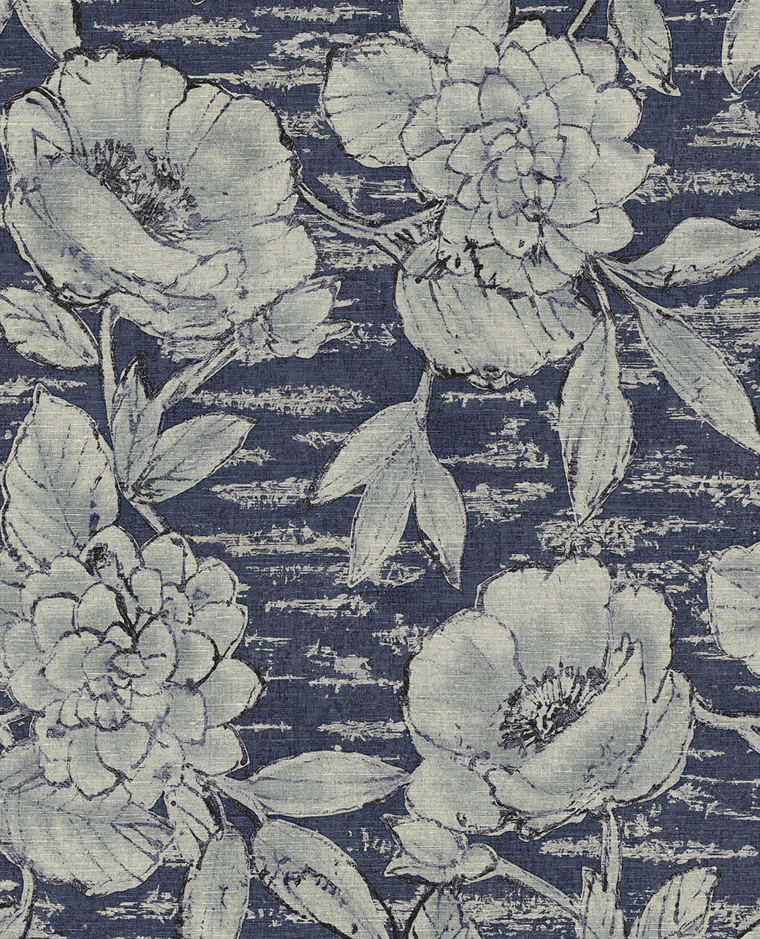 Luxusní modrá vliesová tapeta s květinami, 333414, Emerald, Eijffinger