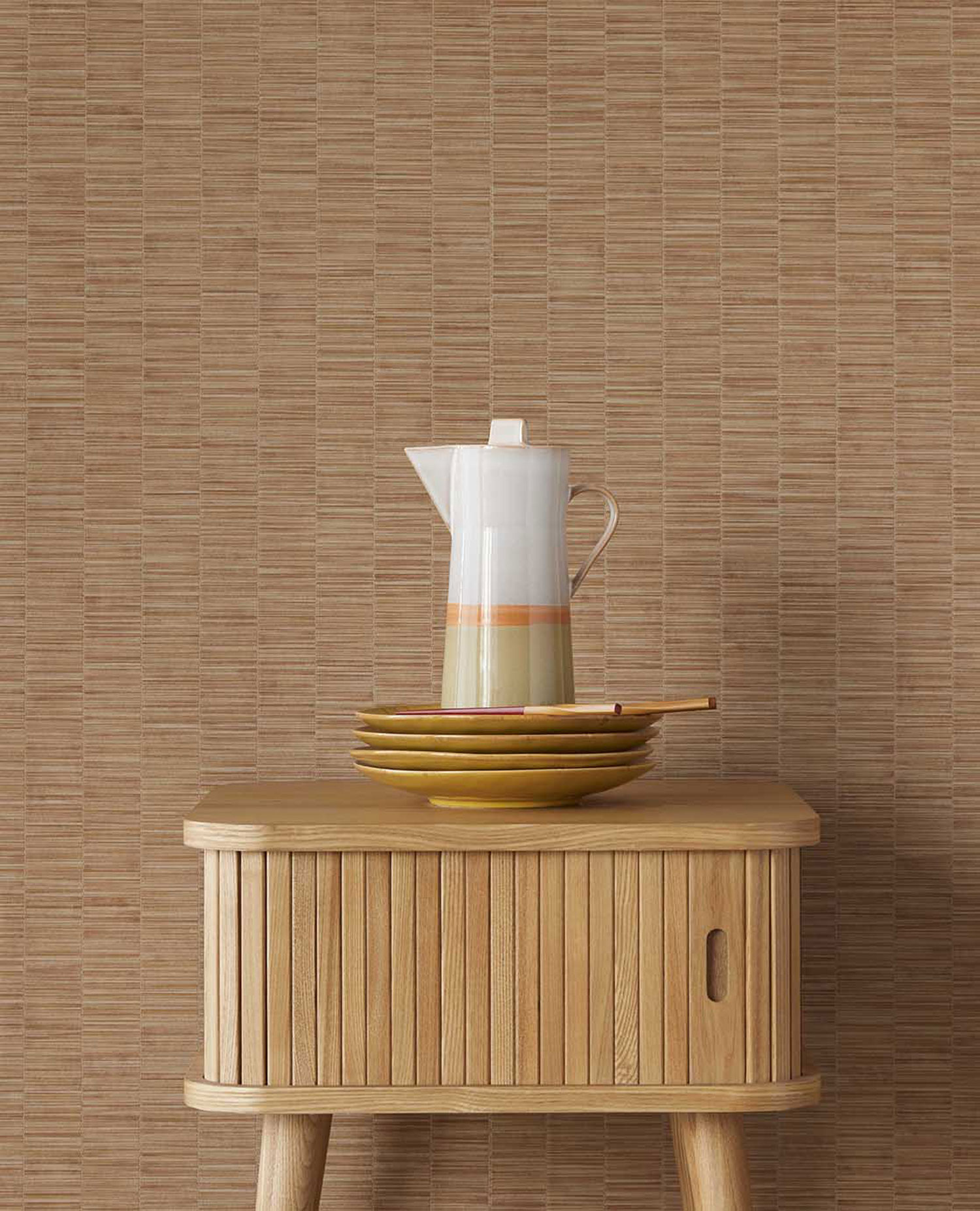 Hnědá vliesová tapeta na zeď, imitace bambusu, 333433, Emerald, Eijffinger