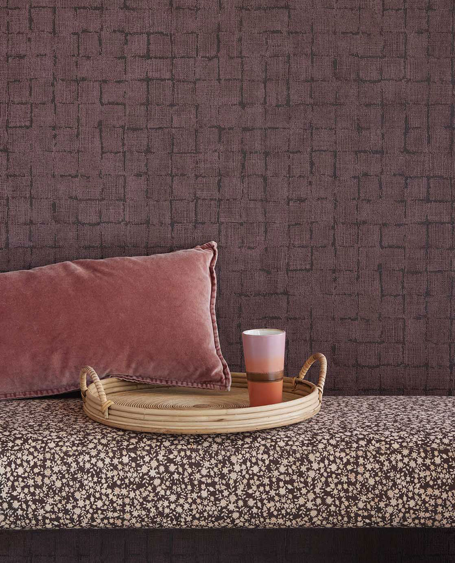 Vínová vliesová tapeta na zeď, imitace látky, 333459, Emerald, Eijffinger