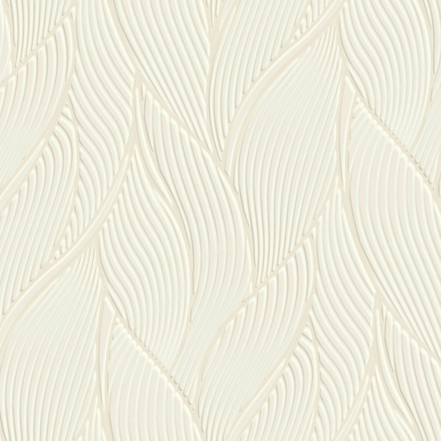 Luxusní krémová vliesová tapeta na zeď, listy,  Z18906, Trussardi 7, Zambaiti Parati