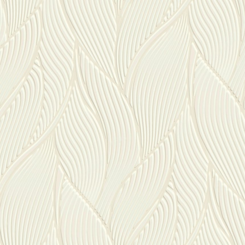 Luxusní krémová vliesová tapeta na zeď, listy,  Z18906, Trussardi 7, Zambaiti Parati