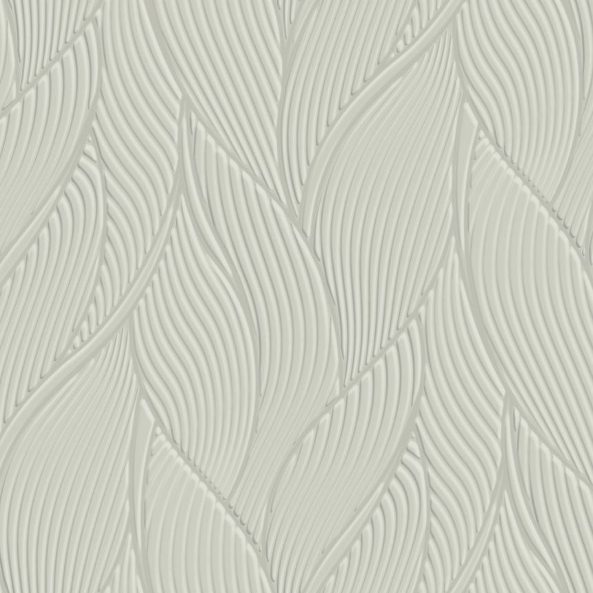 Luxusní šedo-stříbrná vliesová tapeta na zeď, listy,  Z18907, Trussardi 7, Zambaiti Parati
