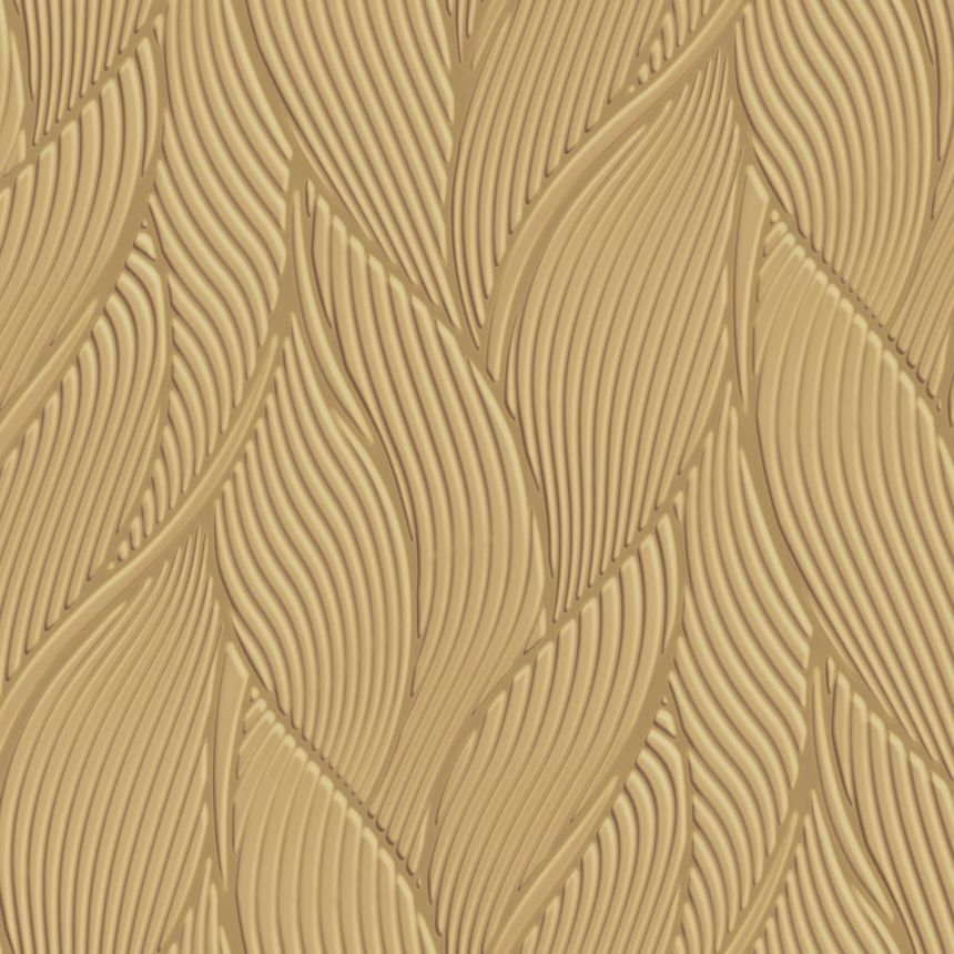 Luxusní zlatá vliesová tapeta na zeď, listy,  Z18910, Trussardi 7, Zambaiti Parati