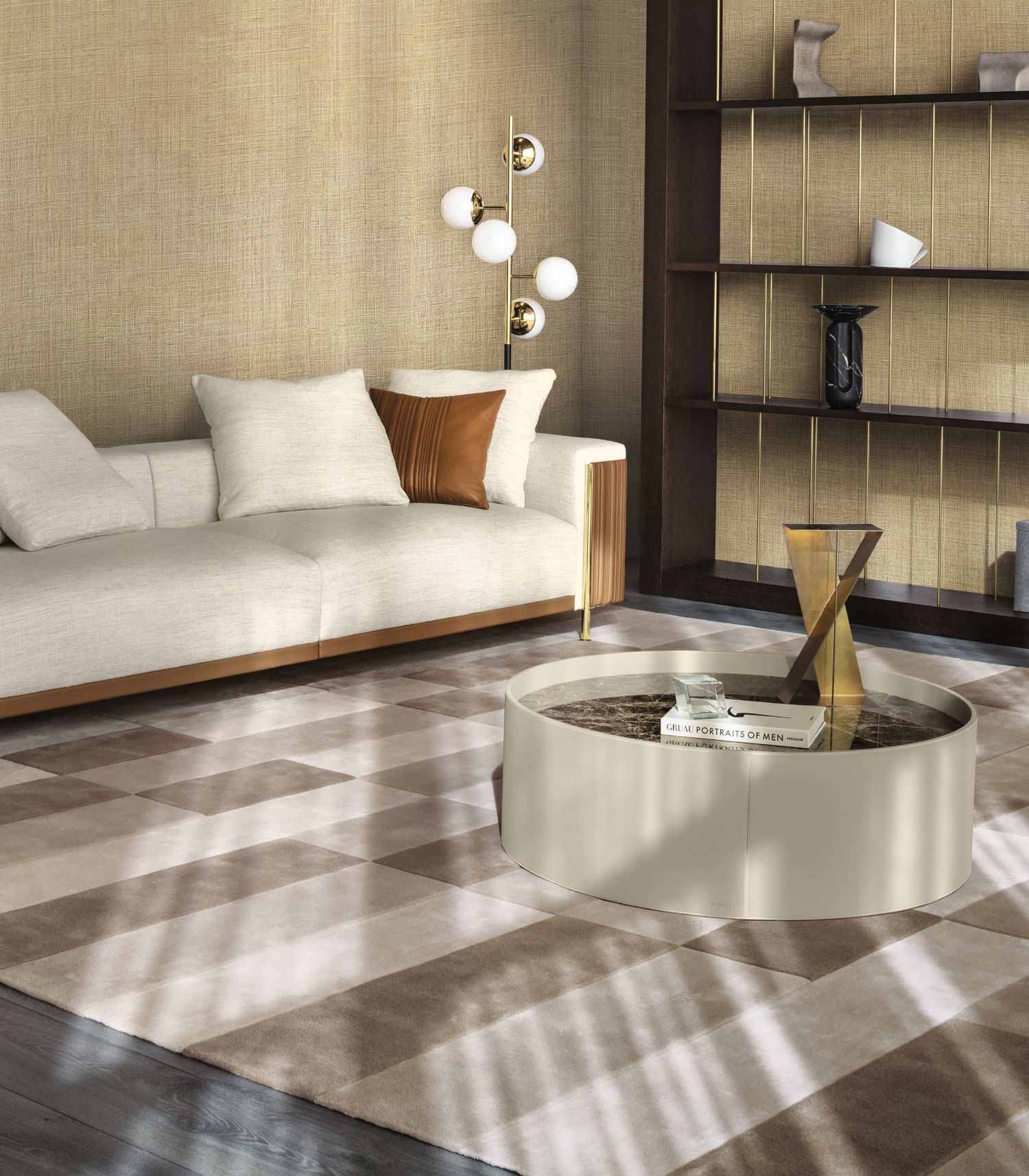 Luxusní hnědá vliesová tapeta na zeď, imitace látky,  Z18921, Trussardi 7, Zambaiti Parati