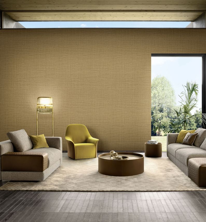 Luxusní zlatá vliesová tapeta na zeď, imitace látky, Z18942, Trussardi 7, Zambaiti Parati