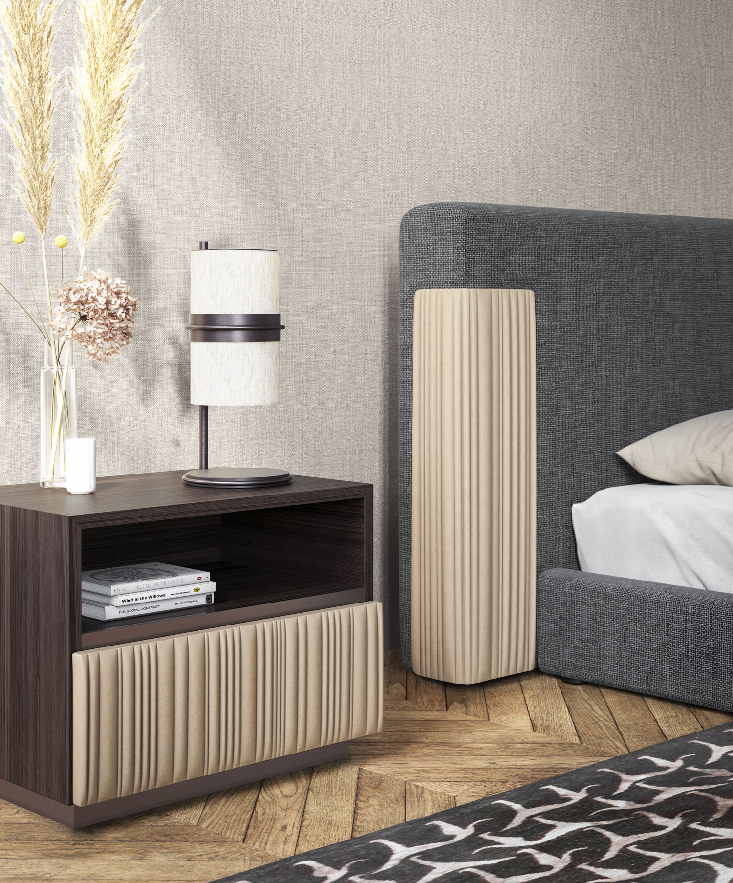 Luxusní šedá vliesová tapeta na zeď, imitace látky, Z18949, Trussardi 7, Zambaiti Parati