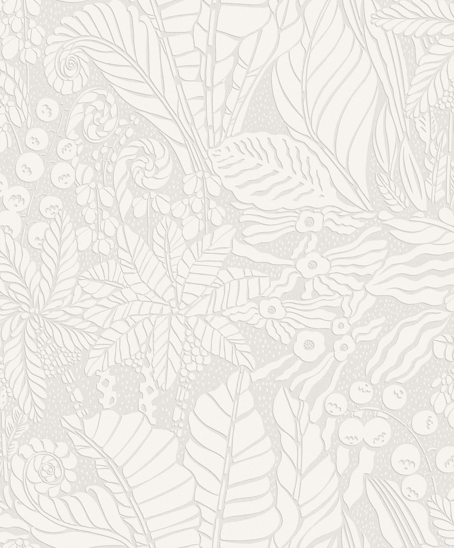 Bílá vliesová tapeta na zeď, listy, YSA101, Mysa, Khroma by Masuree