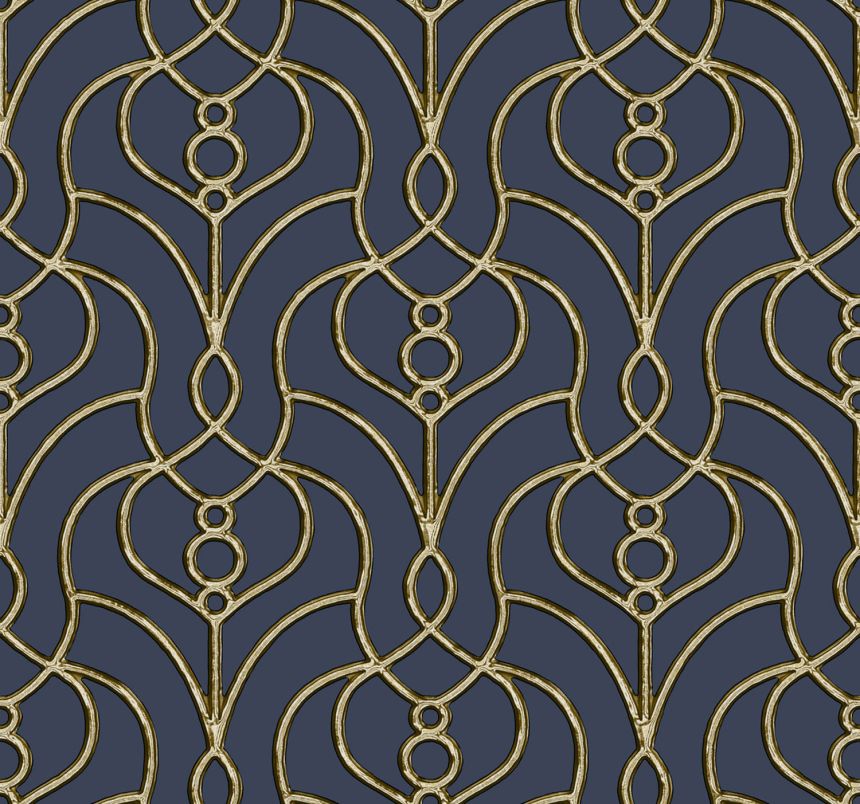 Modrá zámecká vliesová tapeta na zeď, EV3946, Candice Olson Casual Elegance, York