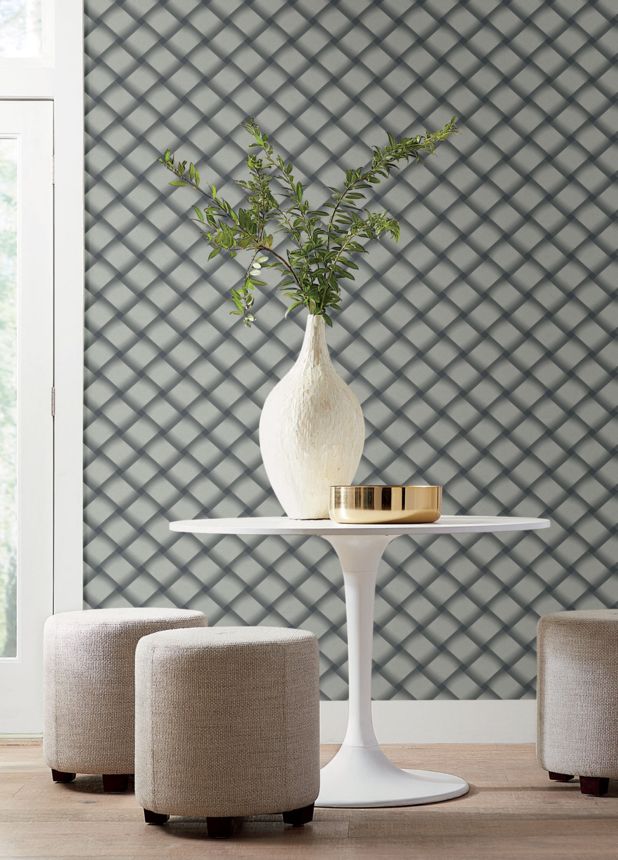 Modrá geometrická 3D vliesová tapeta na zeď, EV3969, Candice Olson Casual Elegance, York