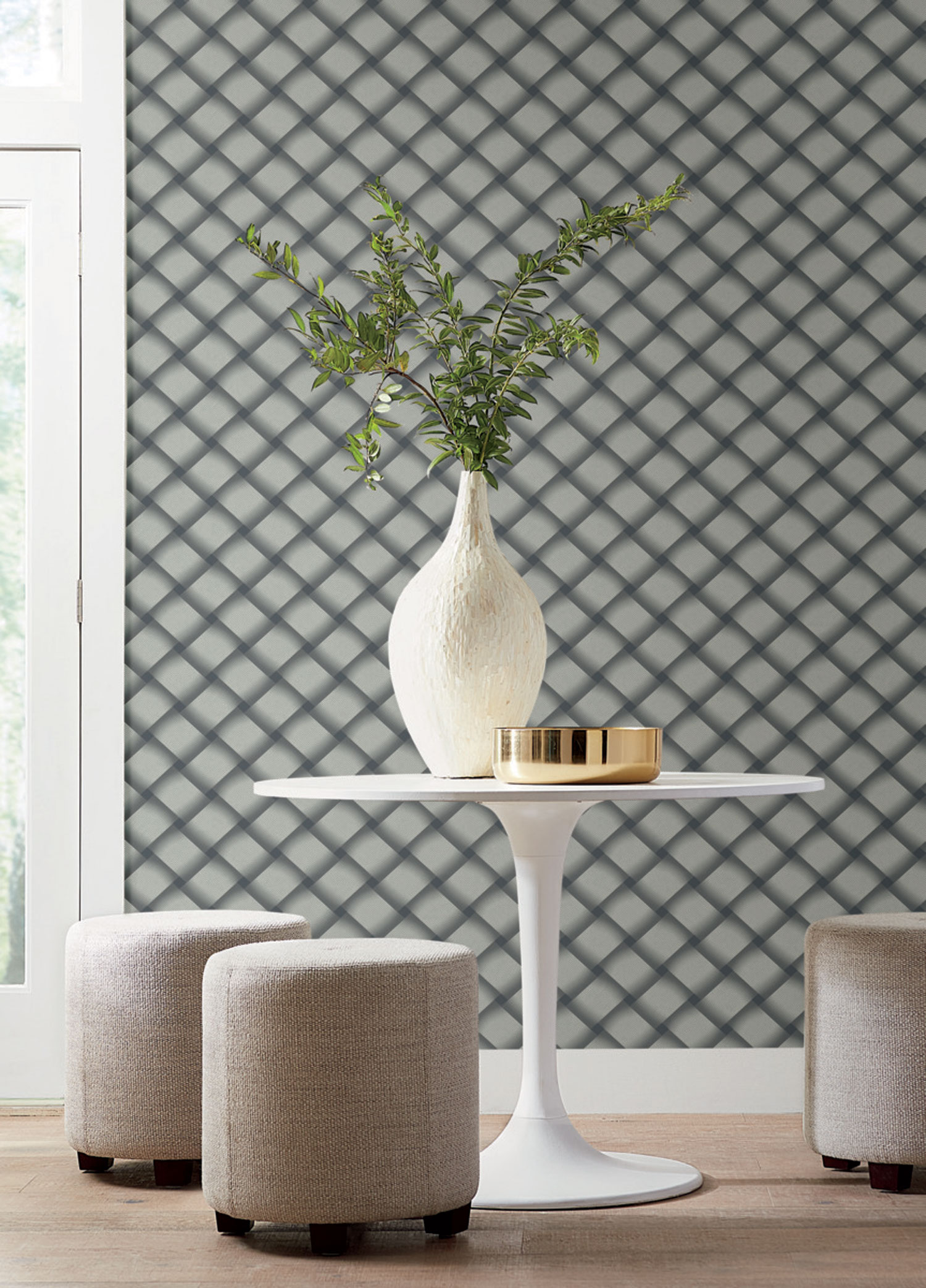 Modrá geometrická 3D vliesová tapeta na zeď, EV3969, Candice Olson Casual Elegance, York